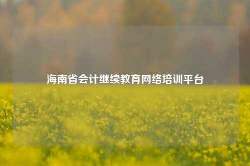 海南省会计继续教育网络培训平台