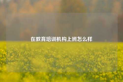 在教育培训机构上班怎么样