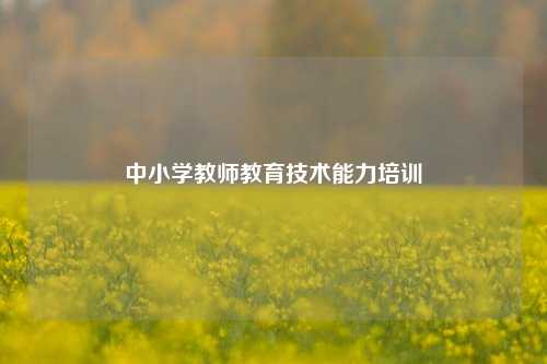 中小学教师教育技术能力培训