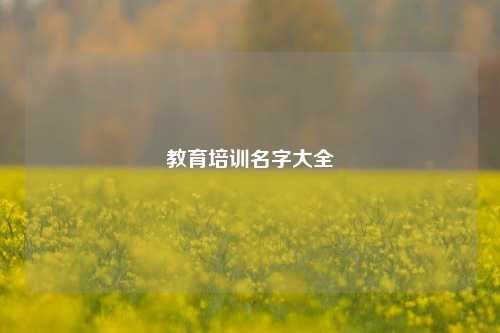 教育培训名字大全