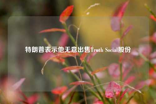 特朗普表示他无意出售Truth Social股份