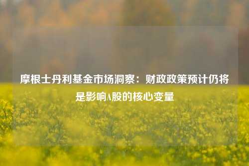 摩根士丹利基金市场洞察：财政政策预计仍将是影响A股的核心变量