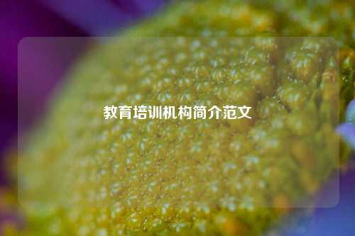 教育培训机构简介范文