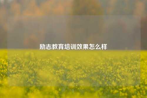 励志教育培训效果怎么样