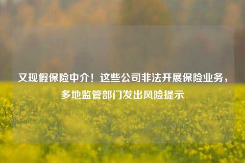 又现假保险中介！这些公司非法开展保险业务，多地监管部门发出风险提示