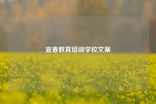 宜春教育培训学校文案