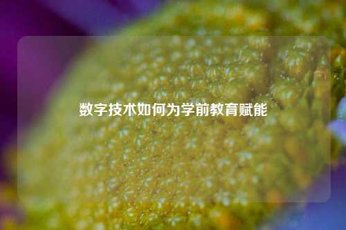 数字技术如何为学前教育赋能