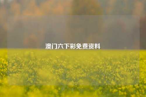 澳门六下彩免费资料